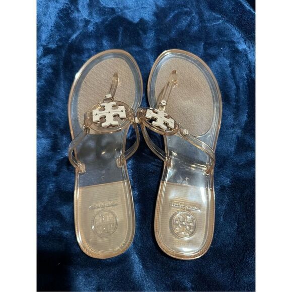 Tory Burch jelly clear thing sandals logo on top 7 - Picture 3 of 4